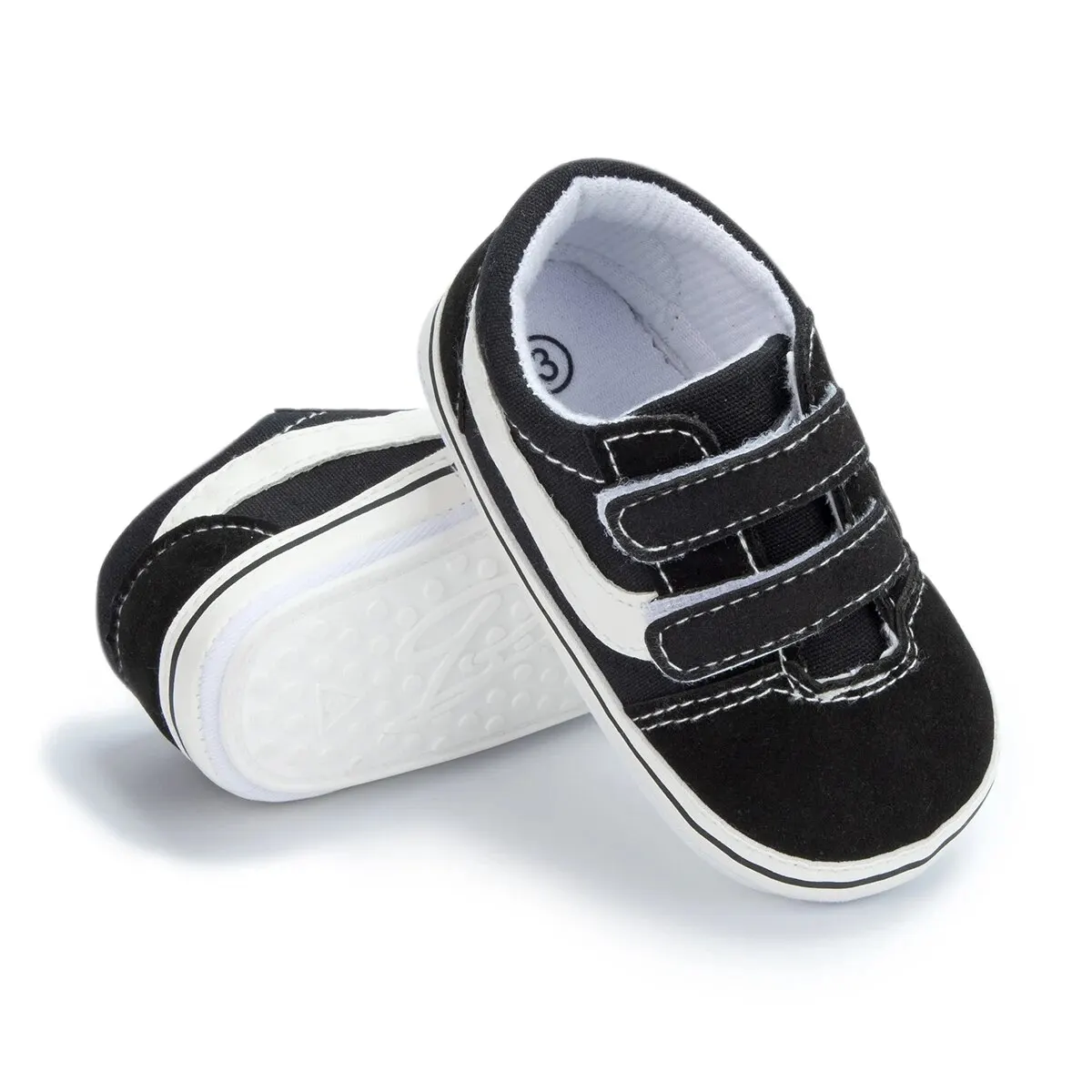 Meckior Unisex Canvas Sneakers, antiderrapante, sola de borracha, listras xadrez, primeiros caminhantes, infantil, menino, menina, casual