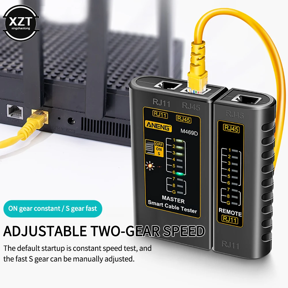 Высококачественный тестер сетевого кабеля M469D RJ45, тестер сетевого кабеля RJ45 RJ11 RJ12 CAT5, тестер сетевого кабеля UTP, инструмент для ремонта сети