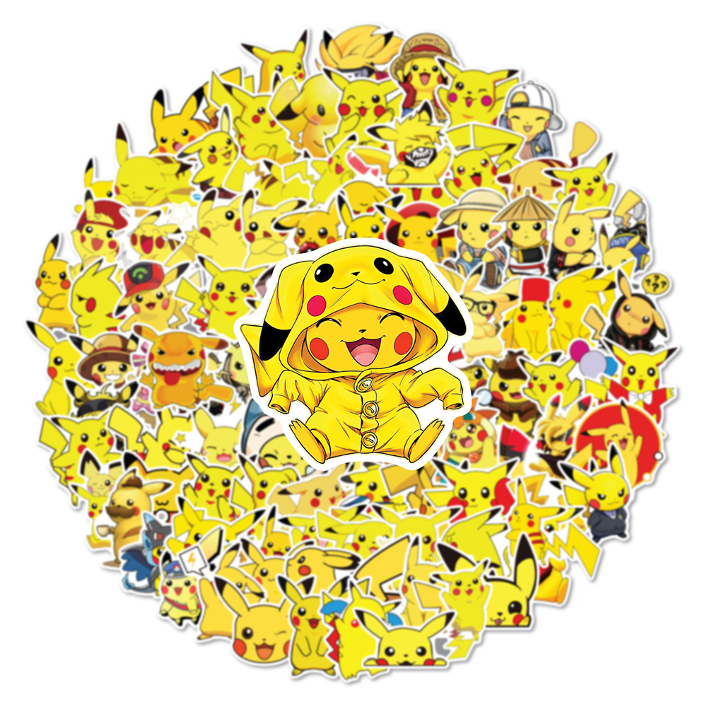 10/30/50/100PCS น่ารัก Pikachu Pokemon อะนิเมะสติกเกอร์ DIY รถรถจักรยานยนต์กระเป๋าเดินทางกีตาร์ตู้เย็นแล็ปท็อป Graffiti สติกเกอร์สนุก