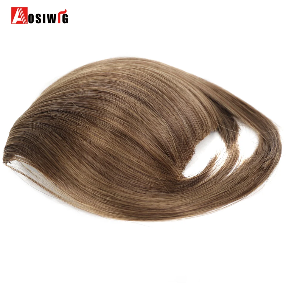 Aosi 6 polegada sintético falso sem corte franja de ar clipe em extensões de cabelo franja falsa peruca para mulheres clipe em franja cabelo falso
