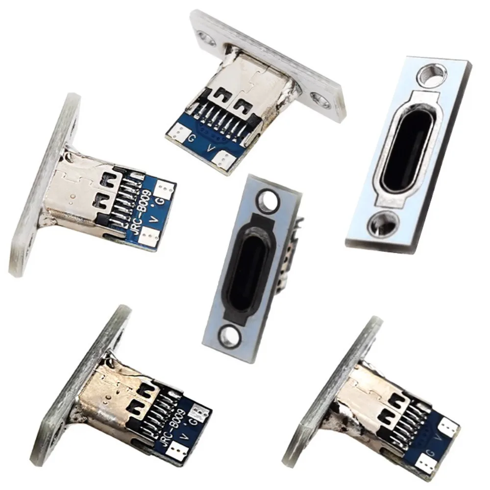 2Pin USB Jack Charging Data Port Type-C Waterproof Charging Port 2P Strip Line Of Solder Joint Female Connector Jack