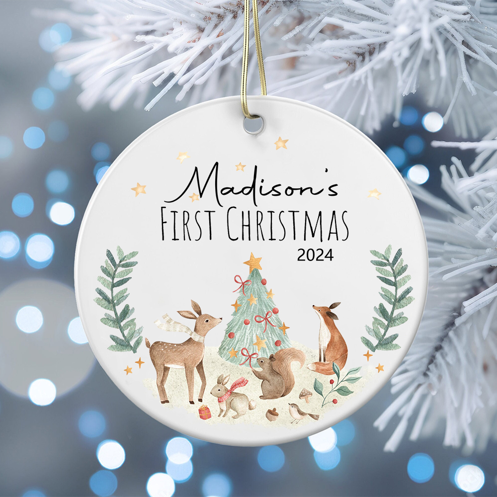 Primo ornamento de natal do bebê personalizado primeiro ornamento de ouriço de natal nome do bebê personalizado presentes de ornamento de natal