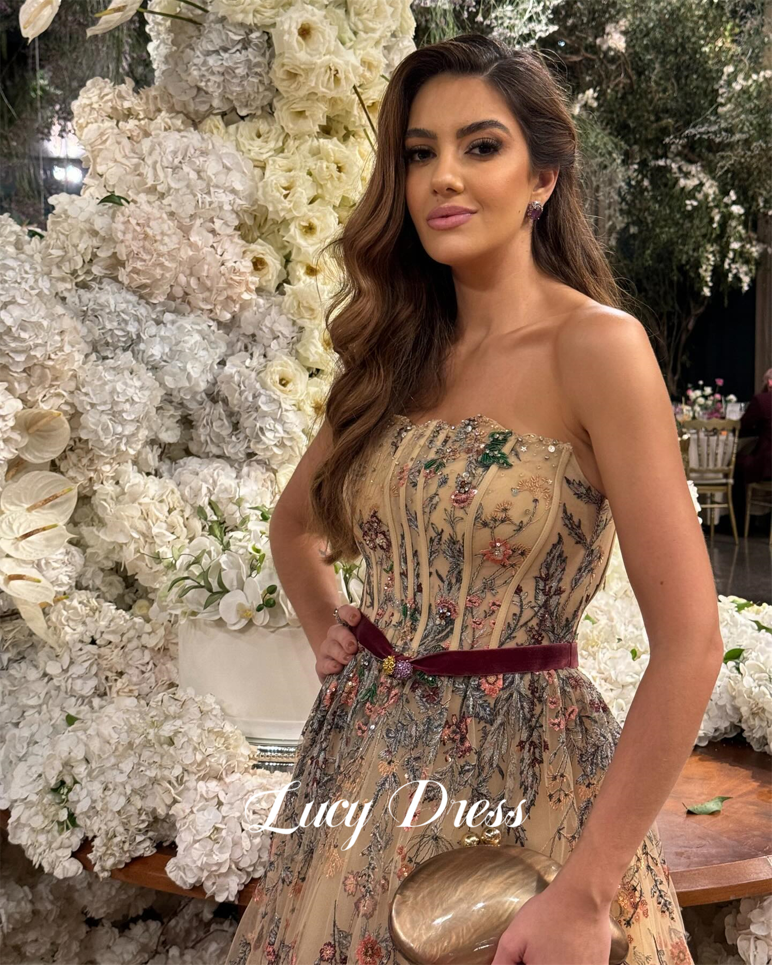 Lucy Aangepaste avondjurk Sharon Happy Avondjurken voor speciale gelegenheden Bruiloftsjurken Elegante damesjurk Robe