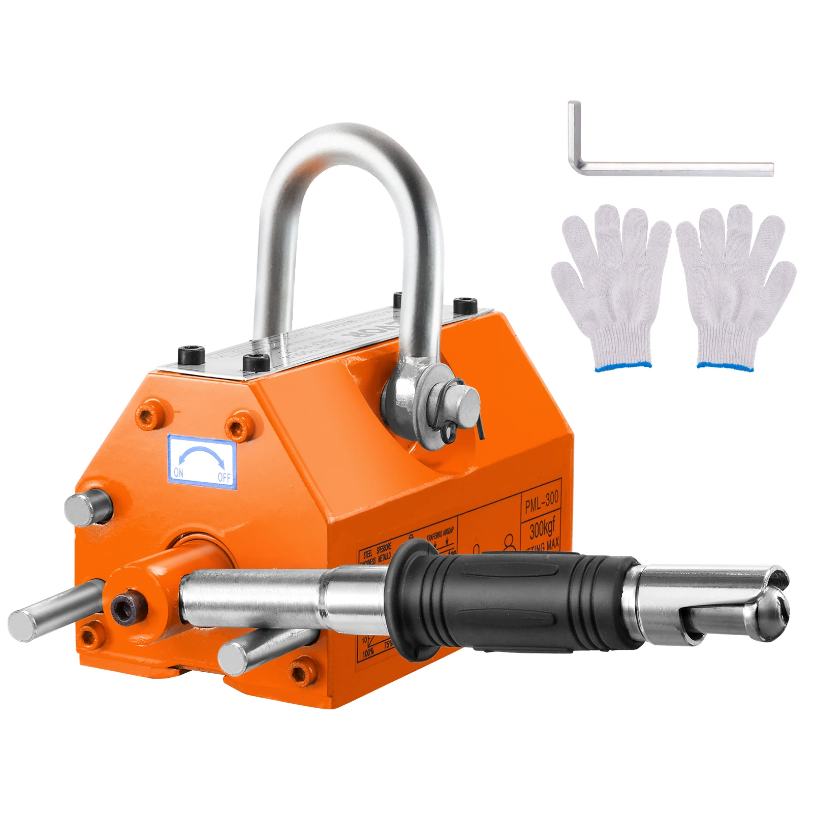 SucceBuy 100KG-2000KG Permanent Magnetic Lifter Pulling Capacity 2.5 Safety Factor Neodymium & Steel Lifting Magnet Lift Magnets
