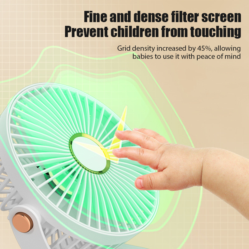 Desktop Hang Clip Fan Rechargeable Portable Air Circulator Ceiling Electric fan Camping Fans With LED Light Clip-on Air Cooler