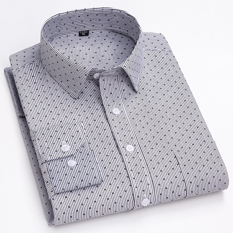 Camisas informales de manga larga de BAMBOOPLE para hombre, camisas suaves con botones de ajuste estándar y estampado a la moda para hombre, oficina, negocios, nueva AEchoice