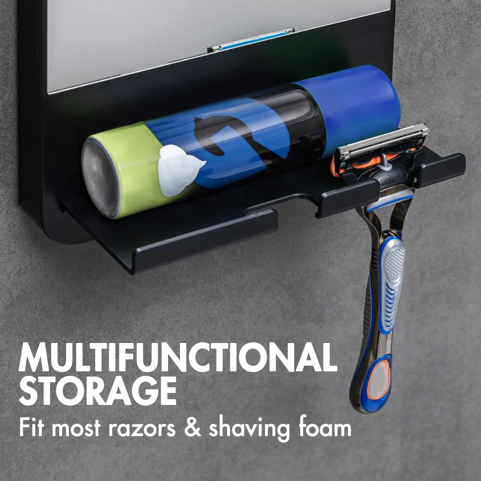 TAILI Shower Mirror Fogless for Shaving with Razor Holder, Fog Free Mirror Shower Suction Rust-Proof Removable Bathroom Mirror