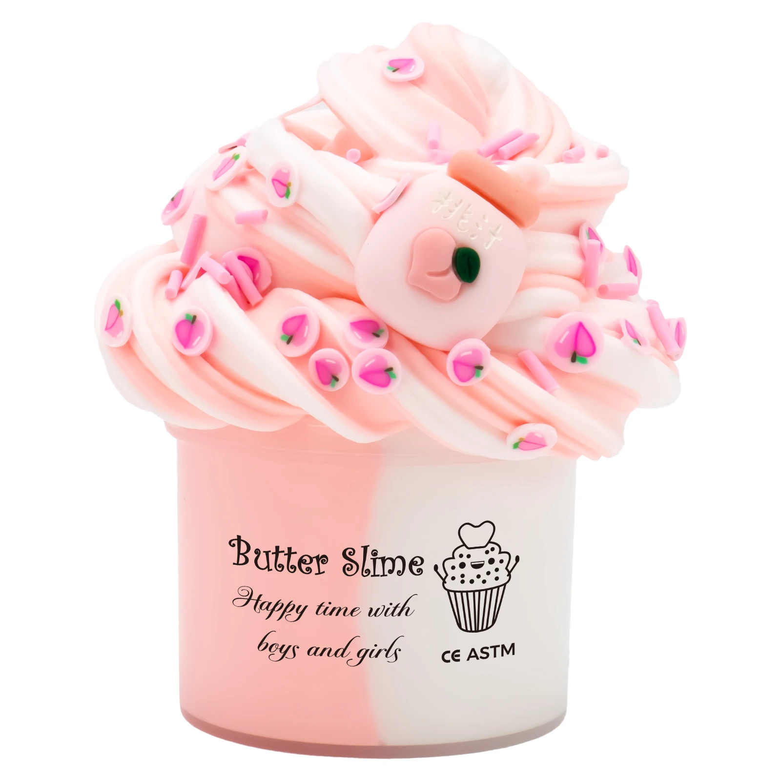 2.37oz Fluffy Two-Tone Butter Slime Super Soft Clay ยืดไม่เหนียวเหนอะหนะ Party Favors Slime Charms ของเล่นการศึกษาของขวัญวันเกิด