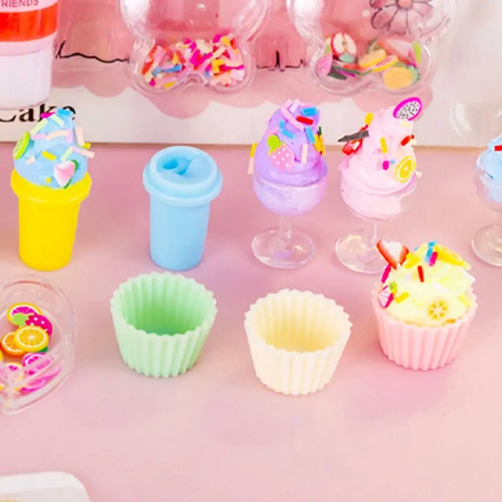10pcs/Set Simulation Cream Children Ice Cream Dessert Making Cake Model Handmade DIY Set Leisure Entertainment Small Toys