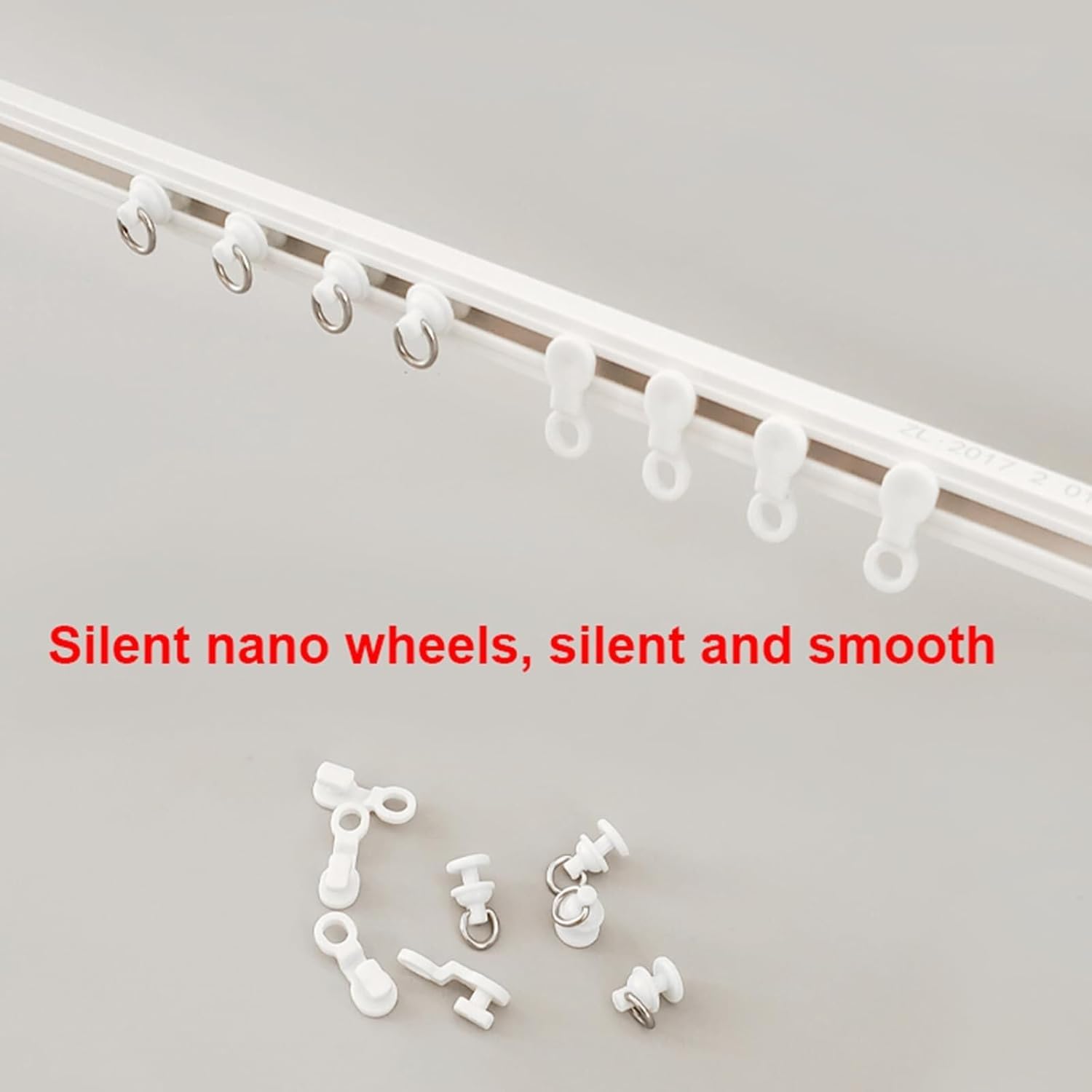 Autoadhesivo, Divisores De Ambiente, Riel De Cortina Montado En El Techo O En La Pared, Fácil De Cortar A Medida (techo blanco M