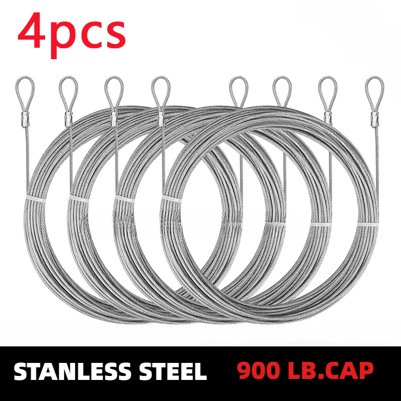 4 Uds 2M 304 alambre de acero inoxidable dosel cuerda pesca Cable de elevación tendedero diámetro 2mm sombra vela toldo Kit a prueba de herrumbre
