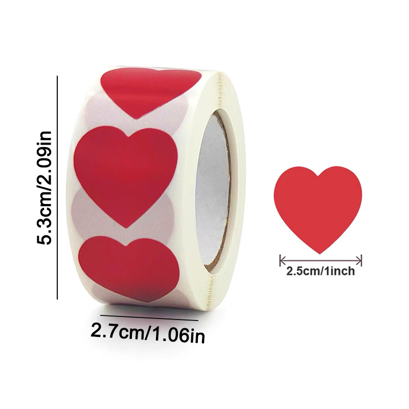 500Pcs Red Pink Heart Stickers for Valentines Day Wedding Gift Packing Bag Packaging Labels Love Scrapbooking Diy Stickers