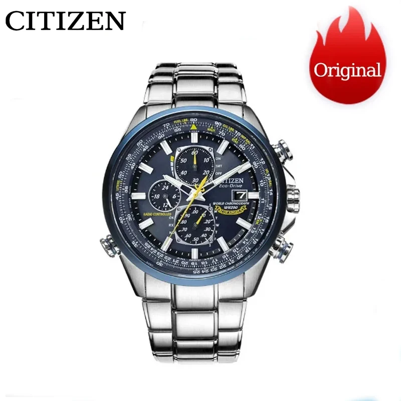 CITIZEN Blue Angel Generation Men's Quartz Wristwatches Radio Night Glow Energy Multi Functional Luxury Fashion Business Watch