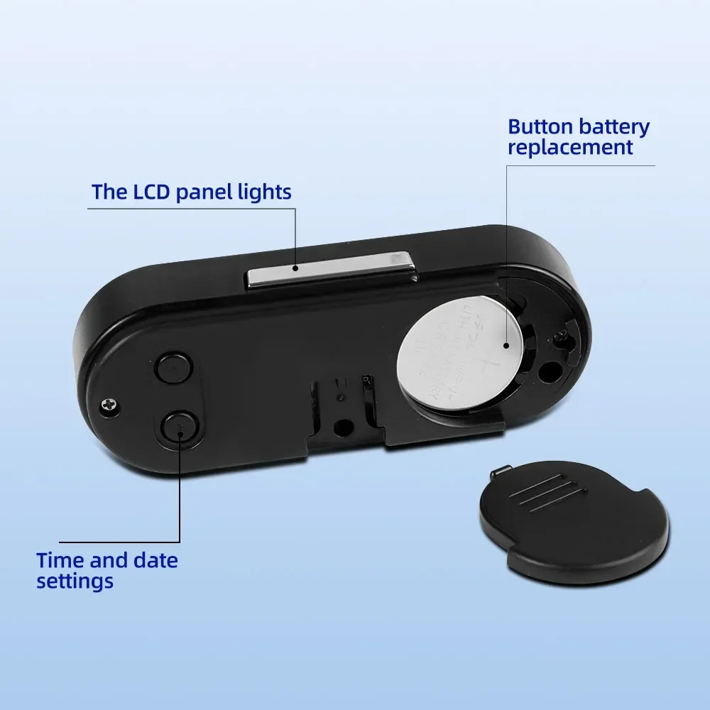 Mini elektronische autoklok Tijdhorloge Auto Dashboard Klokken Lichtgevende thermometer LCD-achtergrondverlichting Digitaal display Auto-accessoires