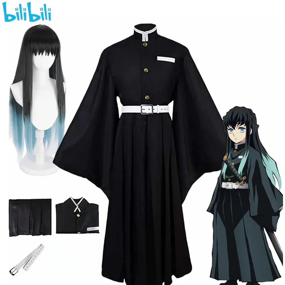 Bilibili Anime Demone Slayers Kimetsu No Yaiba Tokitou Muichirou Costumi Cosplay Kisatsutai Parrucca Uniforme Costume Del Partito di Halloween