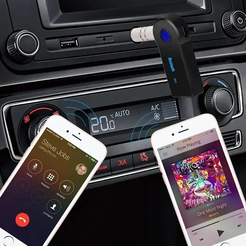 2 in 1 Wireless Bluetooth 5.0 ตัวรับสัญญาณอะแดปเตอร์แจ็ค 3.5 มม.สําหรับเครื่องเสียงรถยนต์ Aux A2dp หูฟัง Reciever แฮนด์ฟรี