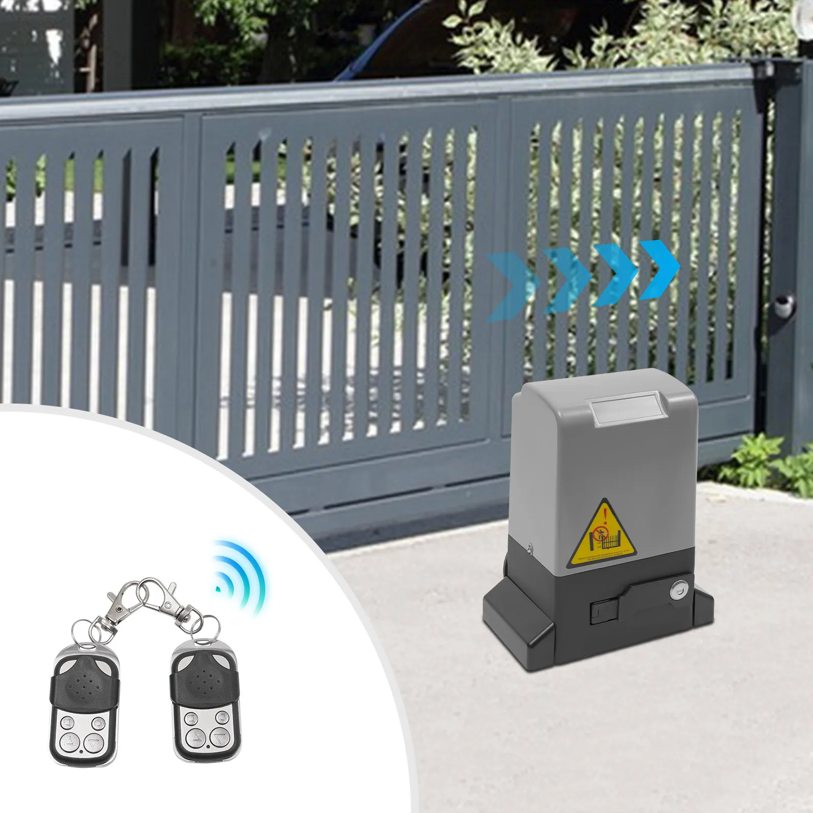 Kit di sicurezza per vialetto con motore apriporta automatico Apricancello scorrevole elettrico Azionamento per cancello scorrevole 220 V Impermeabile esterno (370 W)