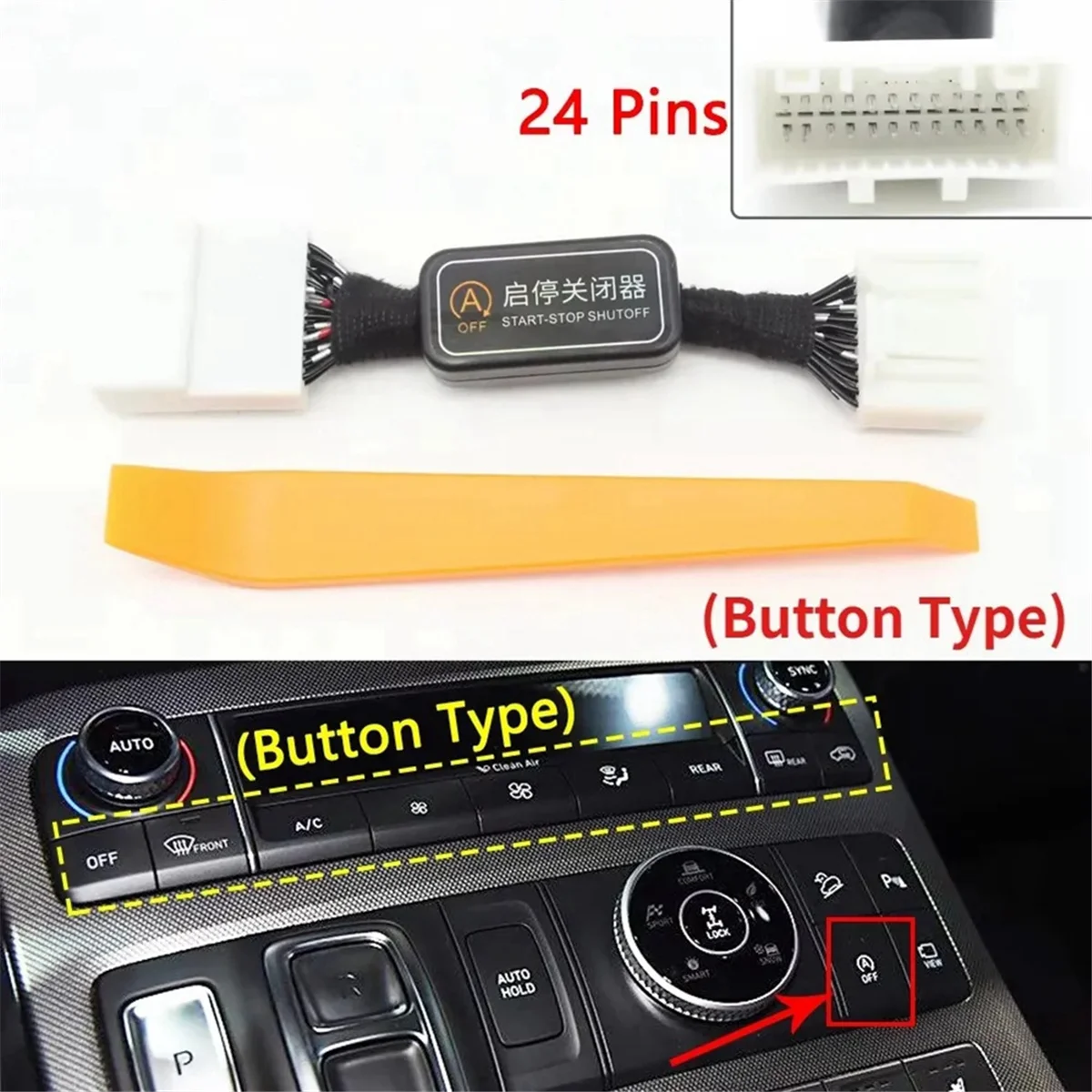 Smart Automatic Engine Stop Start Canceller Off Closer Controller Sensor Plug Cable for Hyundai Palisade LX2 2019-2024