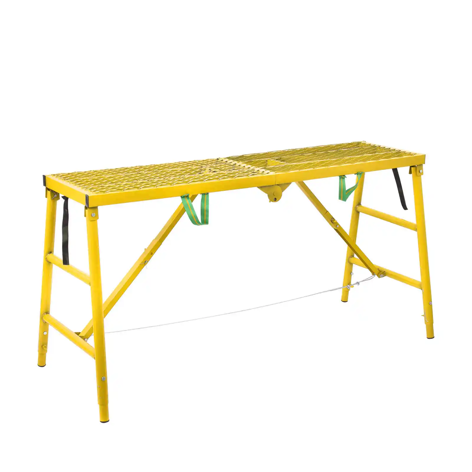 Portable Scaffolding, 770lb Capacity Workbench Step Ladder, Adjustable Height 27.6 to 45.7in Scaffolding Equipment (Yellow)