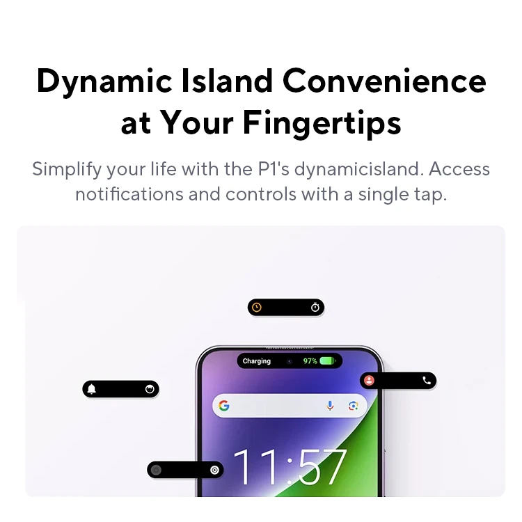 OUKITEL P1 Smartphone Global Version 6.7'' 120Hz AMOLED Display 8GB 256GB MTK Helio G99 50MP Main Camera 5150mAh NFC Cellphone