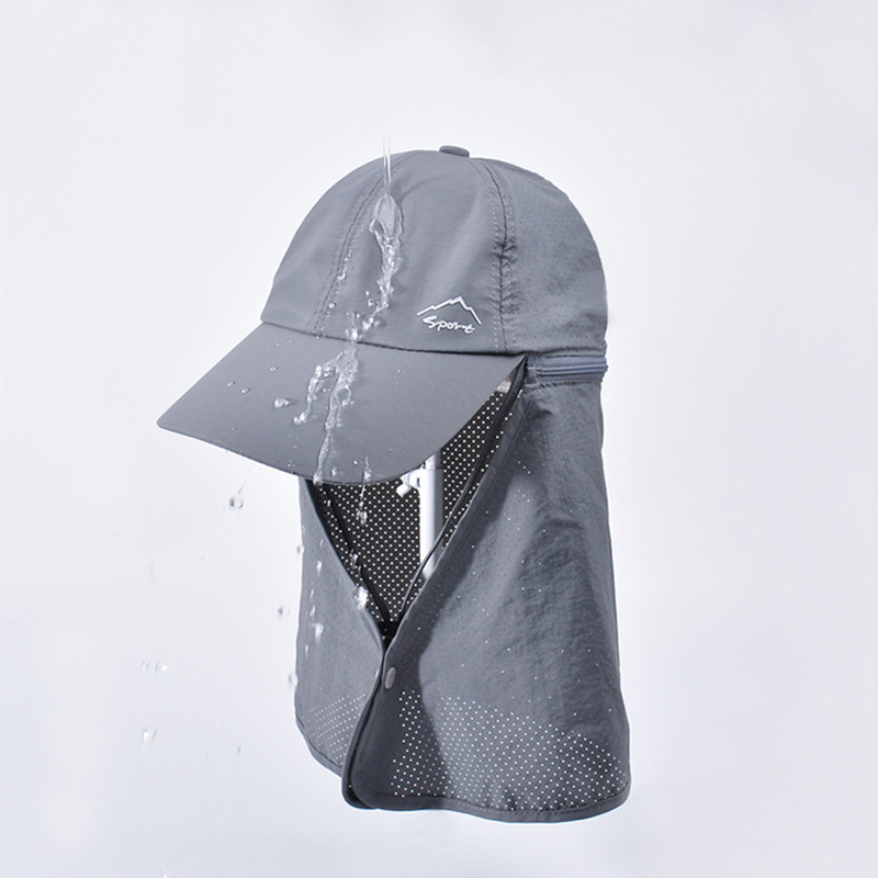 Szybkoschnące kapelusze przeciwsłoneczne dla mężczyzn kobiety odpinany szal ochrona szyi czapka z daszkiem dla dorosłych czapka z daszkiem na zewnątrz wiosenny letni kapelusz dla nastolatków