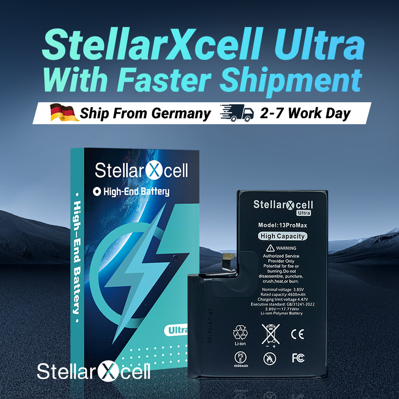 StellarXcell Ultra Akku für iPhone Akku 7 8 Plus 11 12 Mini 13 Pro MAX X XS XR 14 Pro Max 12Pro Ersatz-Lithium-Akku