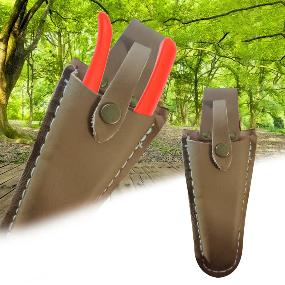 Gardening Scissors Bag Pruning Scissor Case Leather Sheath Portable Holster Cowhide Pruner Tool Bag For Pliers Pruning Shears