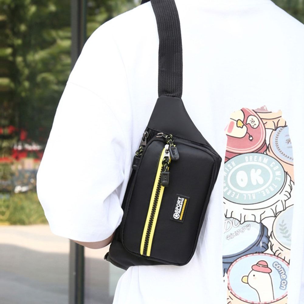 Riñonera multifuncional impermeable de gran capacidad antisalpicaduras para hombre, bolso de pecho cruzado, resistente al desgaste, antirrobo