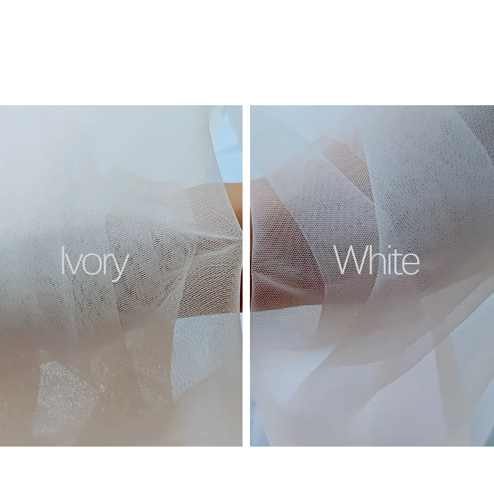 여성 Pleated Tulle Sheer Wrap 웨딩 신부 오프 숄더 스톨 우아한 공식 목도리 버튼 아이보리 Customizabl
