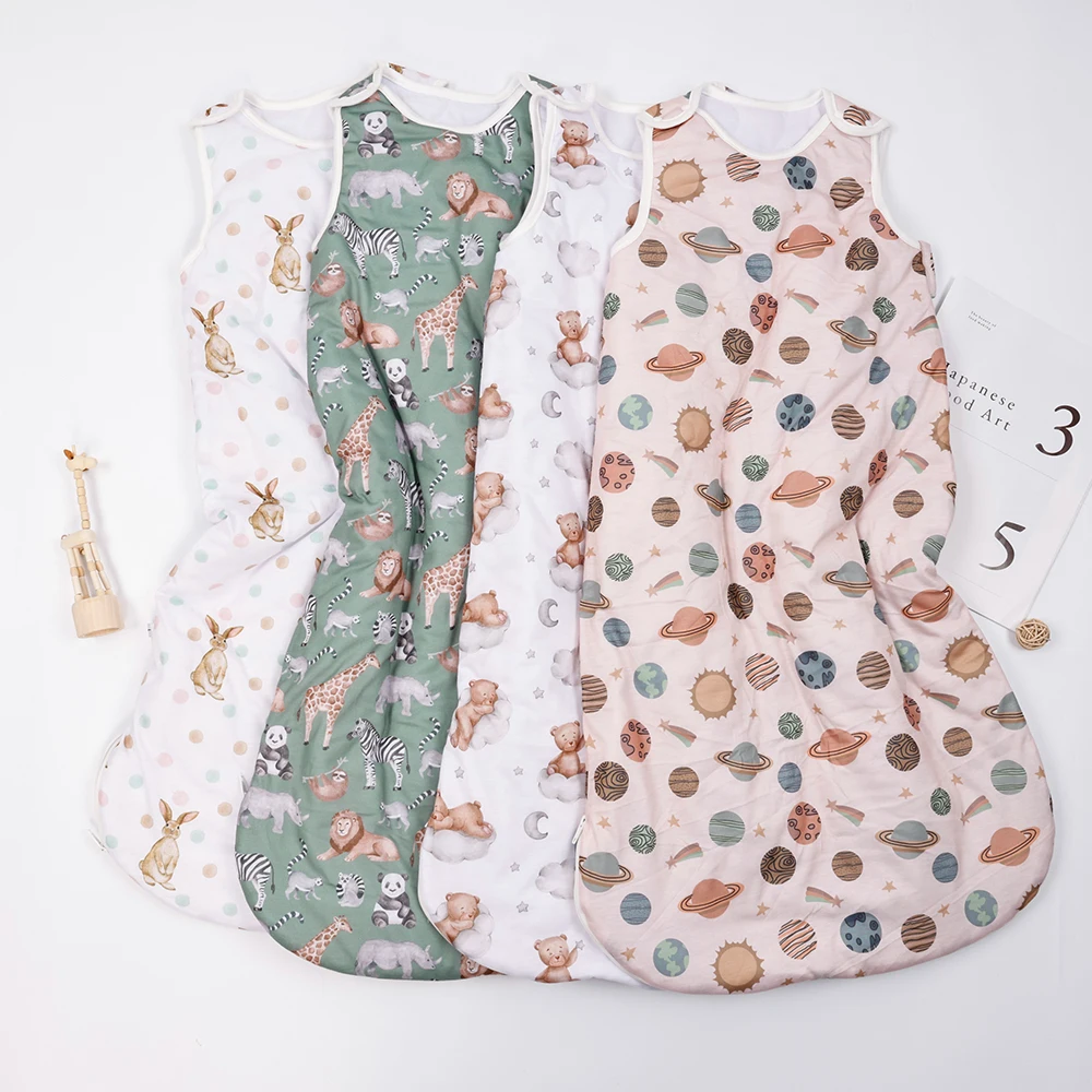 Elinfant-saco de dormir para bebé, 1 unidad, estampado de moda de poliéster, S/M/L, 3 tamaños, transpirable, lavable, cálido, chaleco para bebé, saco de dormir
