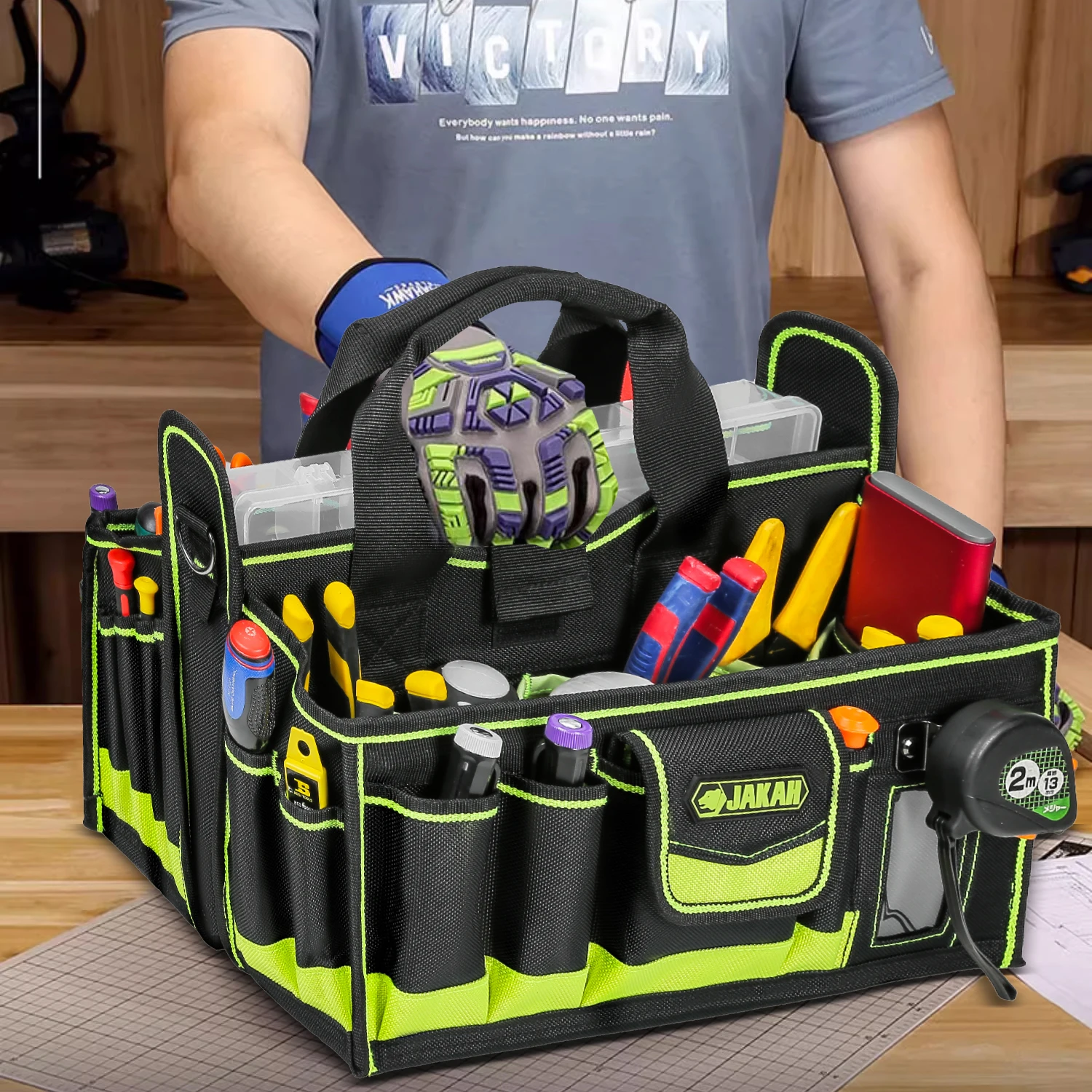 Bolsa de ferramentas com 40 bolsos, organizador de bolsa de ferramentas, bolsa de ferramentas para eletricista, bolsa de ferramentas HVAC, caddy de ferramentas, bolsas de ferramentas para eletricistas