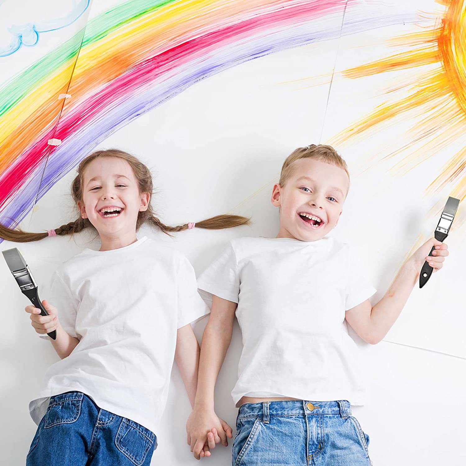 シリコンブラシ,ワイドカラー,フラットシリコン,フレキシブル,アクリルと水性ペイントツール,1インチ