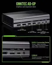 GMKtec AD-GP1 RX 7600M XT Graphics Card 8GB GDDR6 MINI PC USB 4.0 Pcle 4.0 WiFi6 4K HD Desktop Gaming Computer For Office