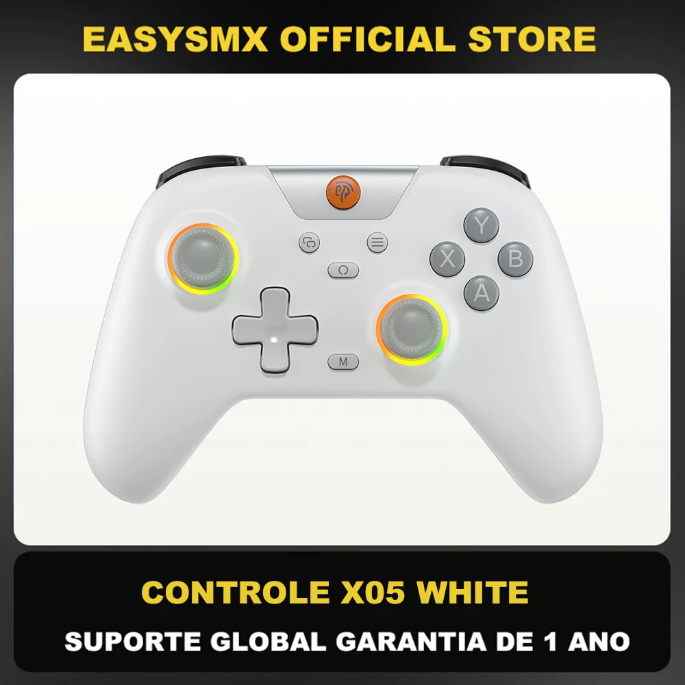 Беспроводной геймпад EasySMX X05, игровой контроллер Bluetooth, совместимый с ПК/телефоном/переключателем/паровым геймером, RGB-подсветкой, эффектом зала