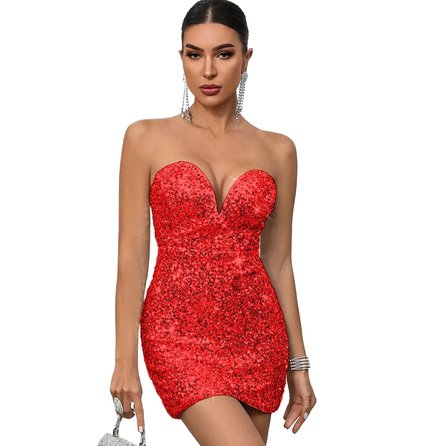 Mulher sexy sem costas lantejoulas vestidos de baile das mulheres elegantes vestidos de festa moda feminina roupas vestido de aniversário xsy81230