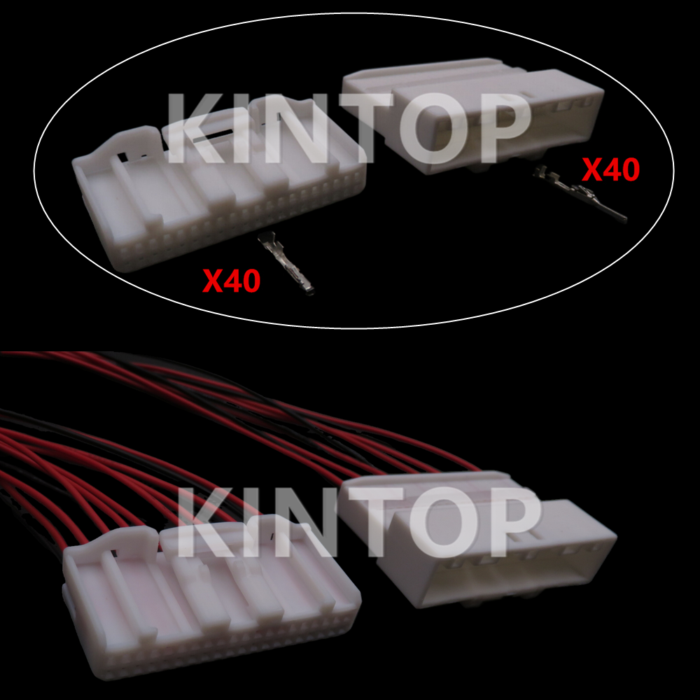 Автомобильные аксессуары, 1 комплект, 40 контактов, 1674312-1, 1318389-1, Автомобильная Мультимедийная навигационная Проводная кабельная розетка для Nissan