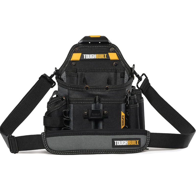 TOUGHBUILT TB-CT-114 Journeyman กระเป๋าช่างไฟฟ้าพร้อมสายคล้องไหล่ CLIPTECH กระเป๋าเก็บความจุขนาดใหญ่แบบหนา