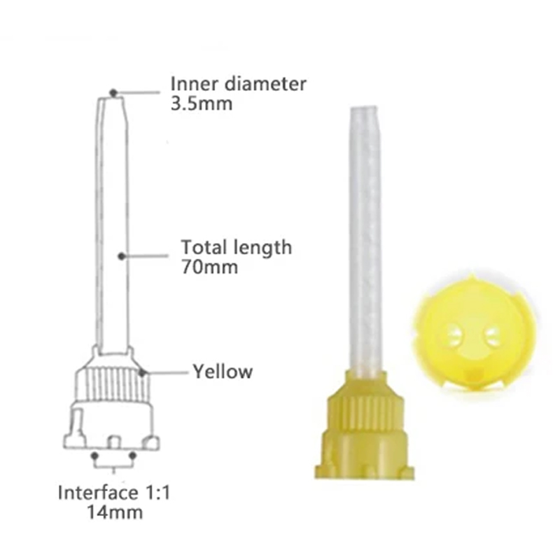 高品質 50 個歯科材料歯科シリコーンゴム配信ミキシングヘッド使い捨て印象ノズルミックスヘッドミックスチューブ