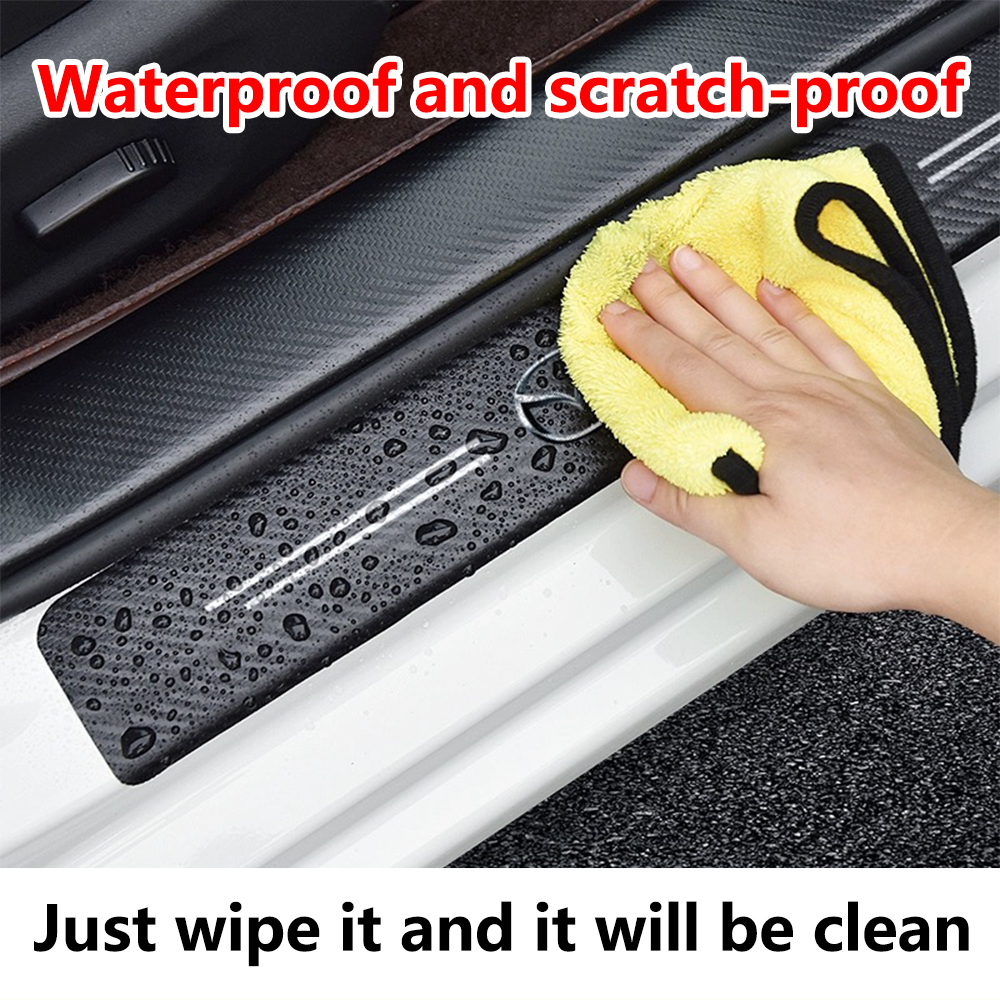 4 Uds pegatinas protectoras de alféizar de puerta de fibra de carbono para Mazda 3 CX3 CX4 CX5 CX7 CX8 CX9 CX30 RX7 Atenza Axela accesorios para automóviles