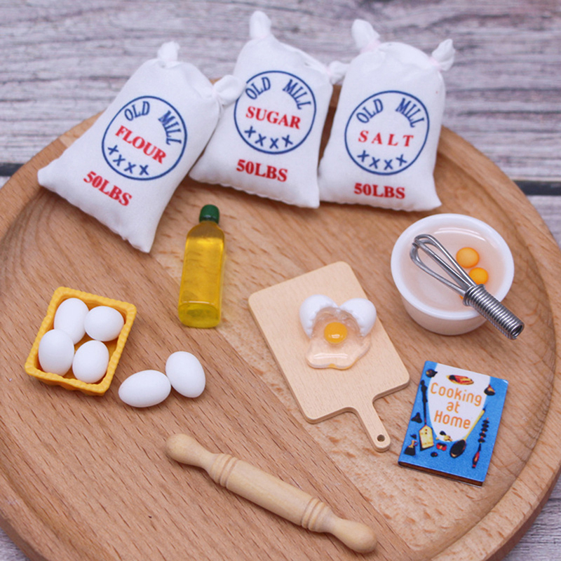 1 セットドールハウスミニチュアシミュレーション泡立て器小麦粉バッグ Modle DIY ドールハウスアクセサリー家具装飾