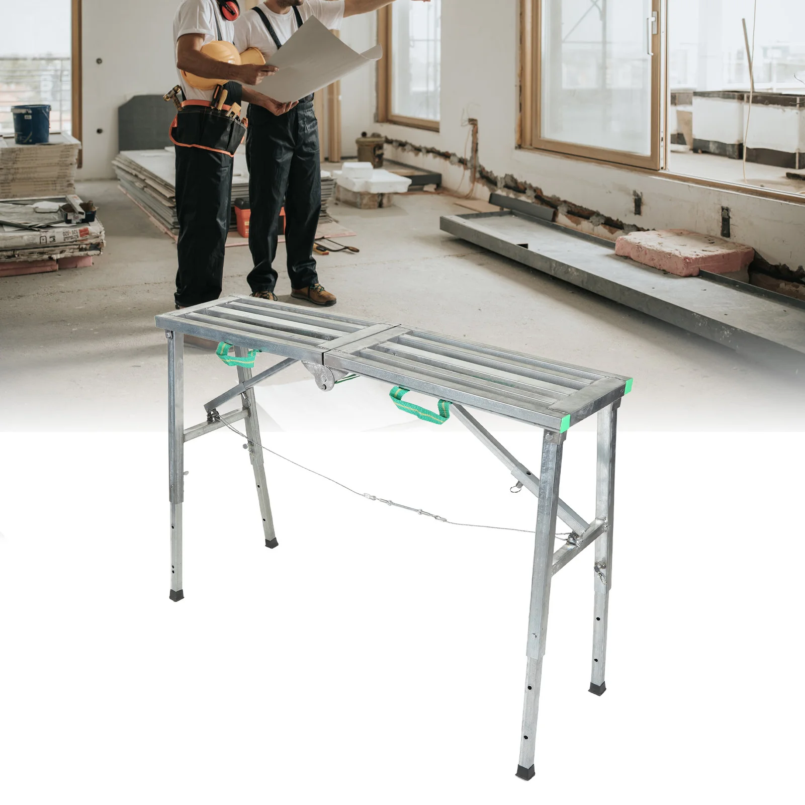 Klappbare Arbeitsplattform, verzinkte Aluminiumlegierung, verdickt, 60–90 cm, verstellbare Gerüst-Dekoration, Trockenwand-Trittleiterbank