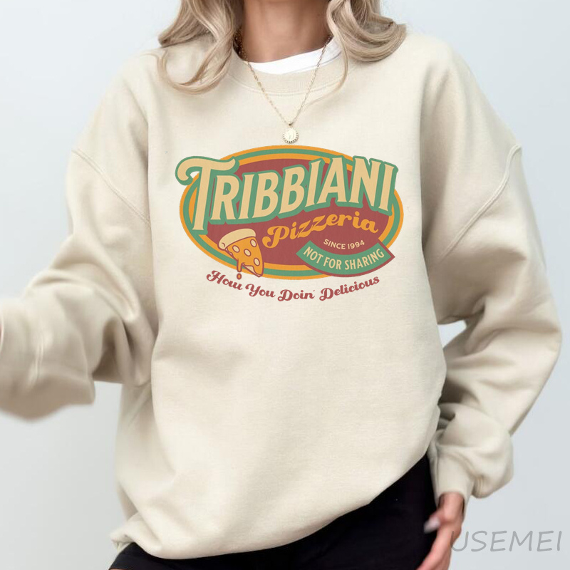 Tribbiani Sweatshirt Female Friends 90er Jahre TV Show Sweatshirts How You Doin Bedruckter Pullover Langarm Top Hoodie Damen Kleidung