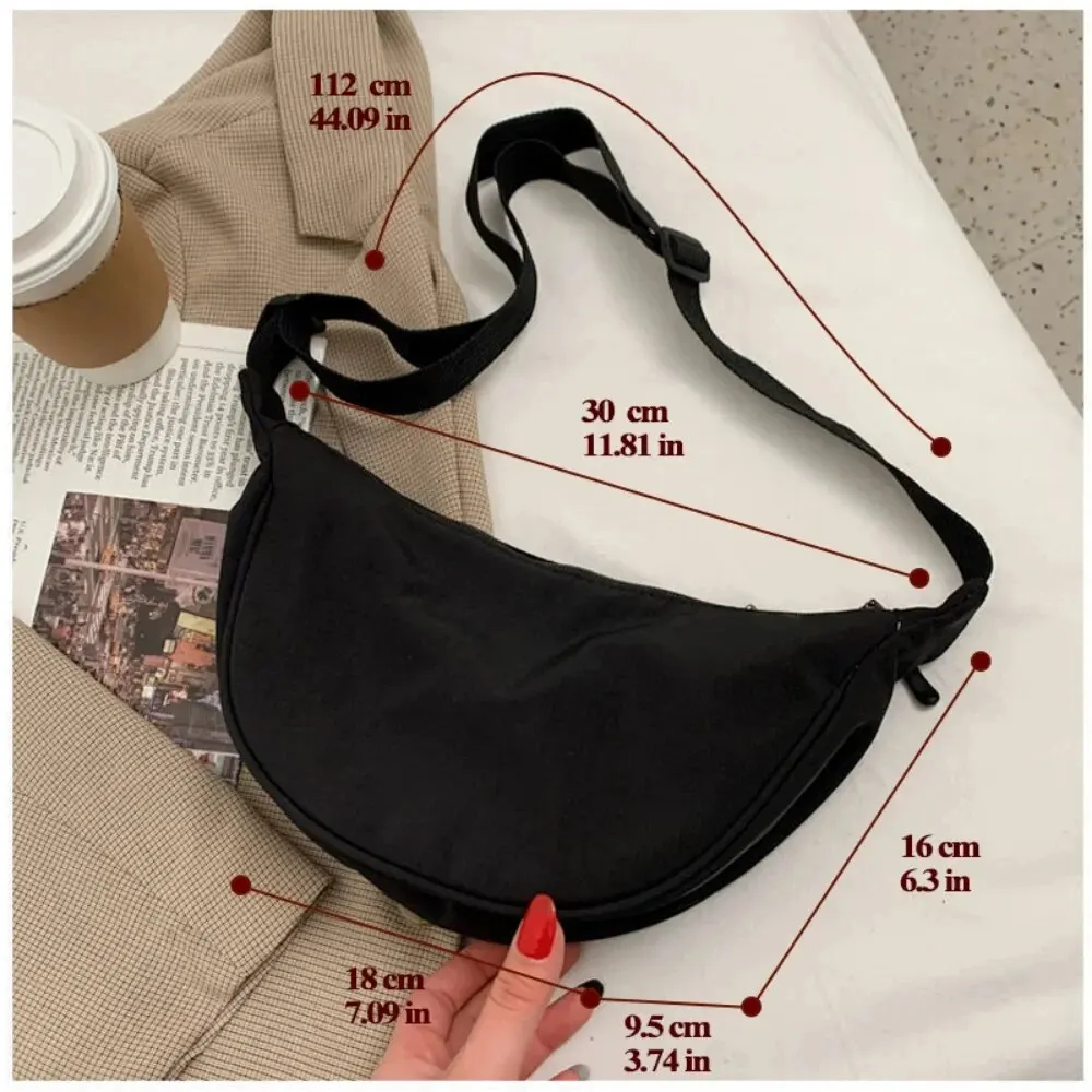 Bolsos de hombro para mujer, bandolera de nailon de Color sólido, nueva moda, ligera, de gran capacidad, 2023