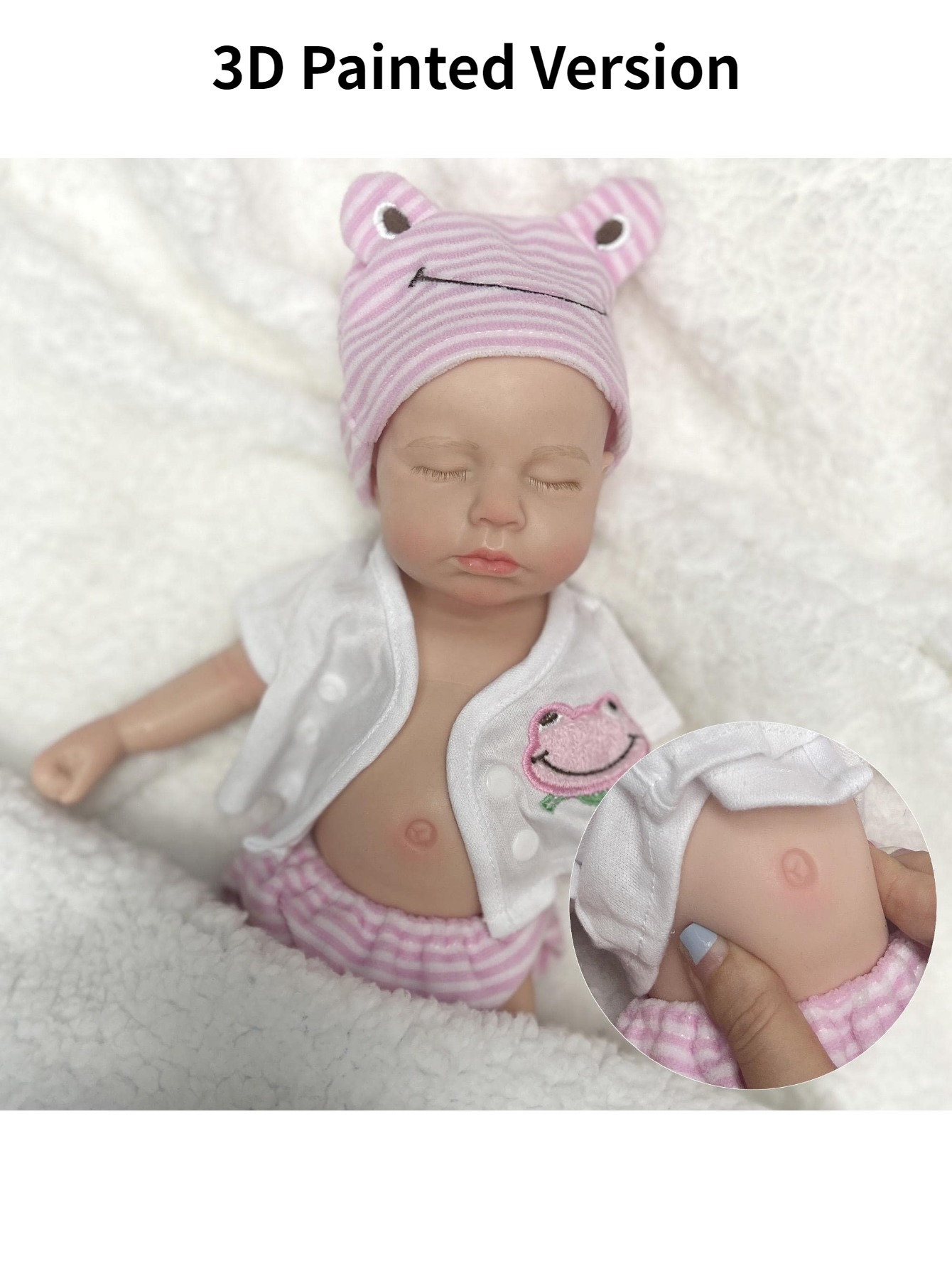 13 Zoll Ganzkörper weiche Silikon Bebe Reborn Puppe handgemachte 3D bemalte Haut Neugeborene Babypuppe für Kinder Geschenke