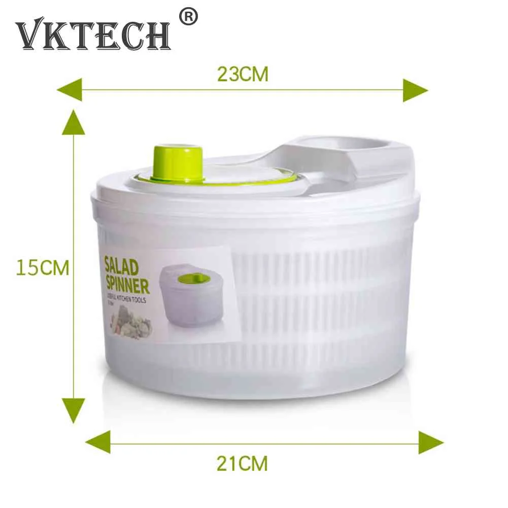 Multifunction Salad Spinner Lettuce Dryer Manual Vegetable Drainer Crisper Strainer For Washing Drying Leafy Kitchen Accesosries
