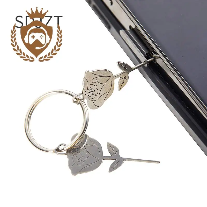2Pcs/Set Rose Shape Stainless Steel Needle for Smartphone Sim Card Tray Removal Eject Pin Key Tool