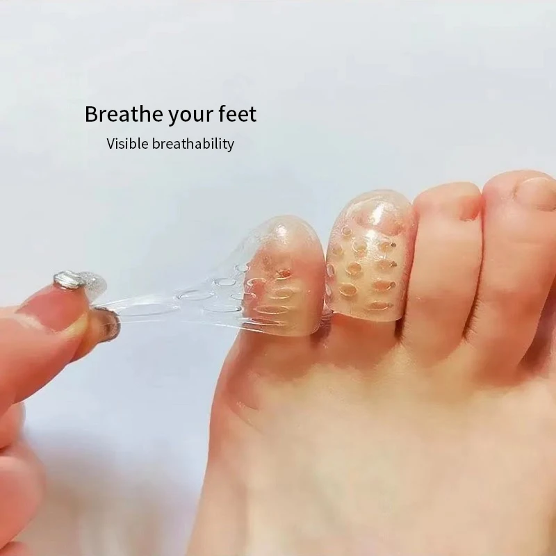 Silicone toe protector, anti-fricção, respirável, cuidados com os pés, 10pcs