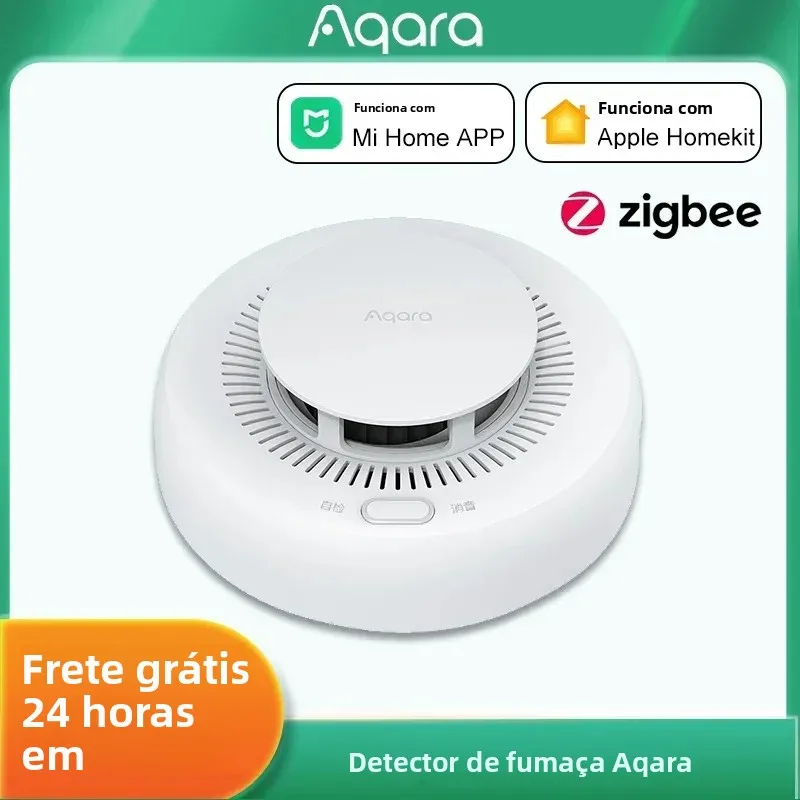 Aqara novo alarme de fumaça inteligente zigbee 3.0 detector de fumaça proteção contra incêndio alarme de segurança em casa som luz alarme com homekit mi casa
