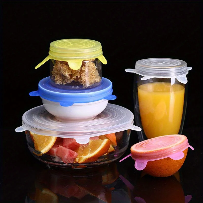 Funda elástica de silicona - Funda reutilizable para alimentos para tazones, sartenes y ollas - Apto para microondas y frigorífico