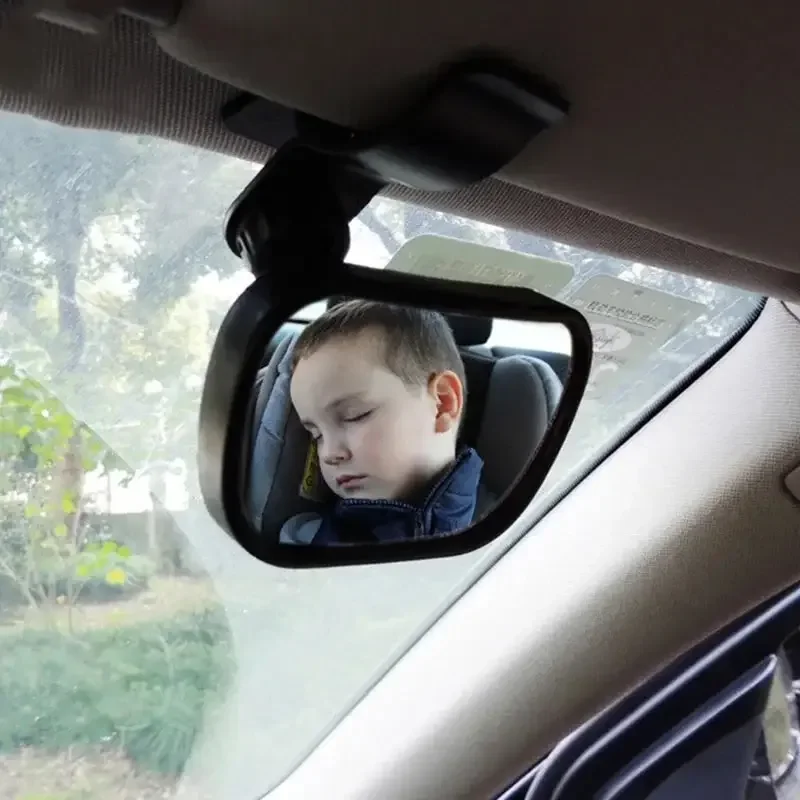 Mini-autostoeltje achter, verstelbare bolle achterspiegel, kindermonitor, in de auto, 2-in-1